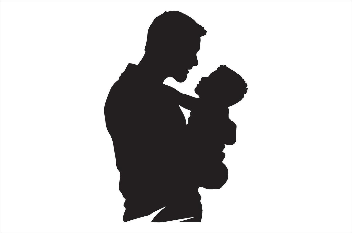 AI generated Happy Father Day Silhouette vector