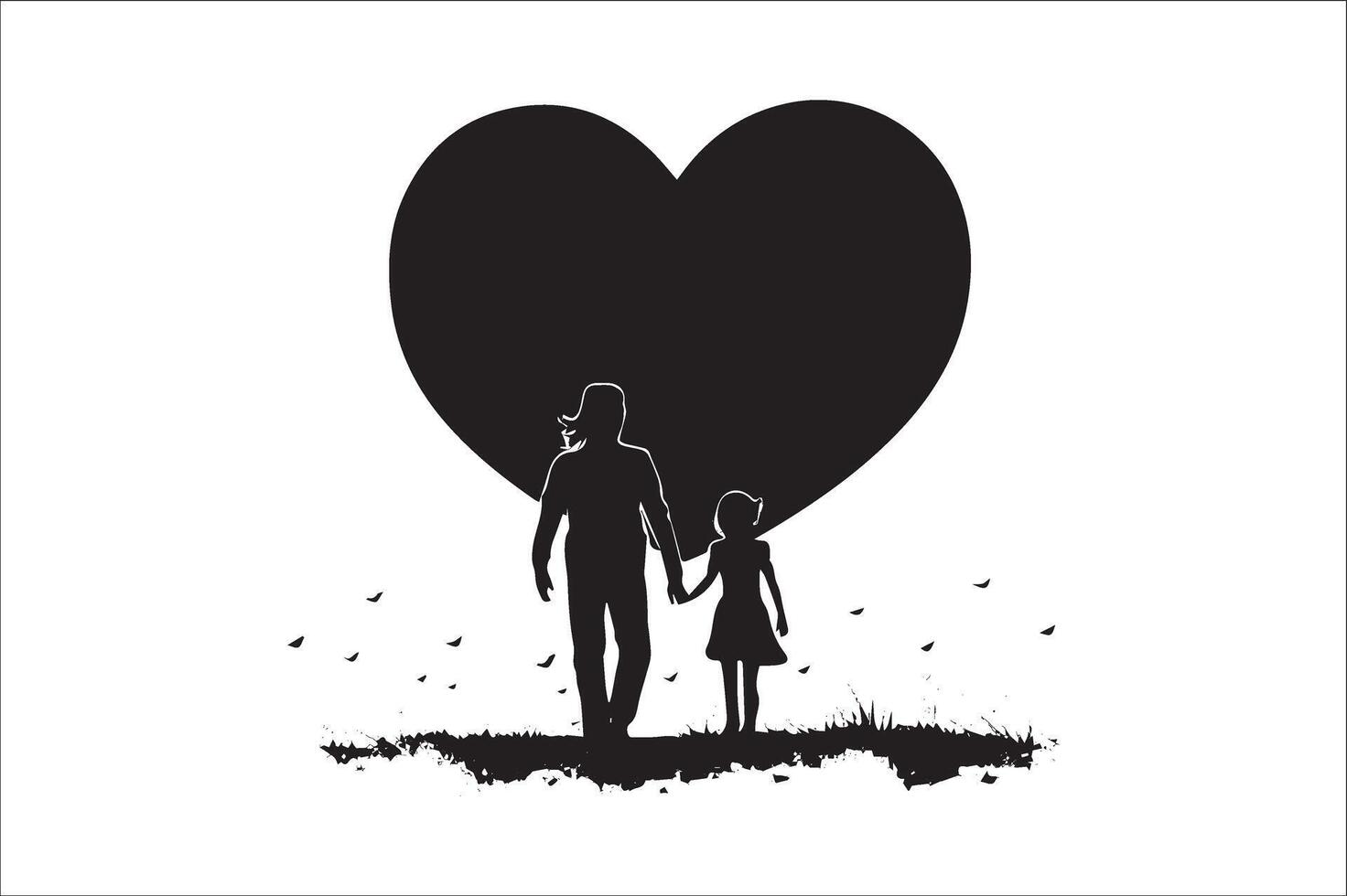 AI generated Happy Father Day Silhouette vector