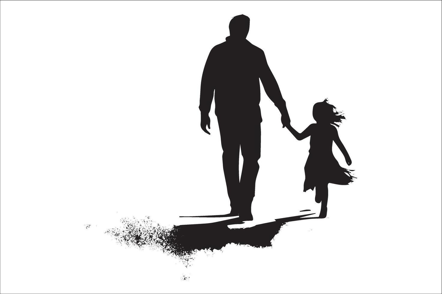 AI generated Happy Father Day Silhouette vector