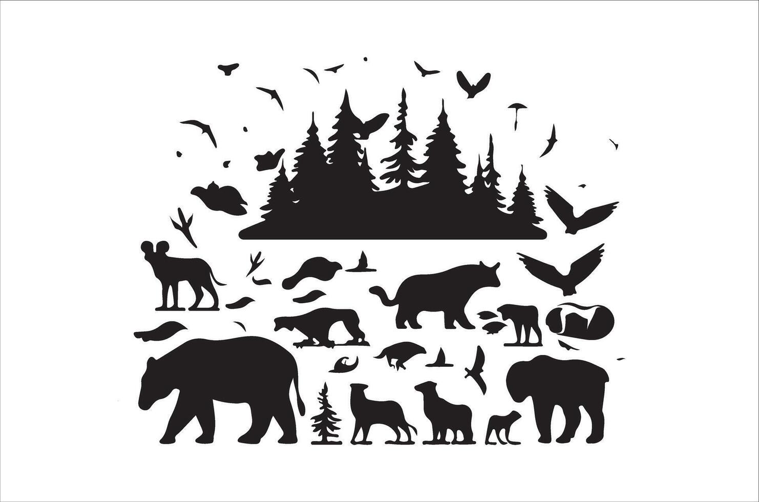Earth Day Silhouette for creative design and print on Demand. vector