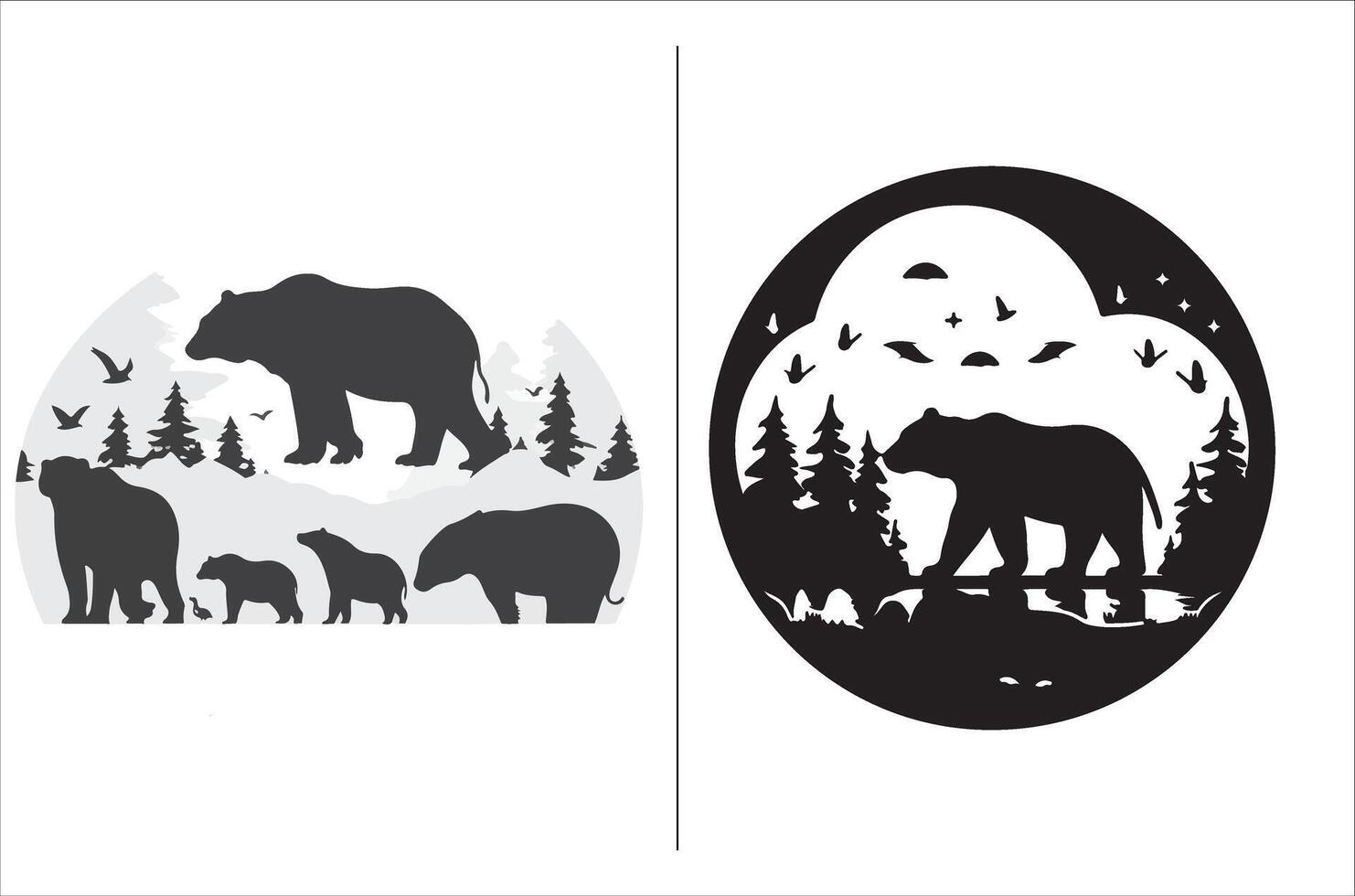 Earth Day Silhouette for creative design and print on Demand. vector