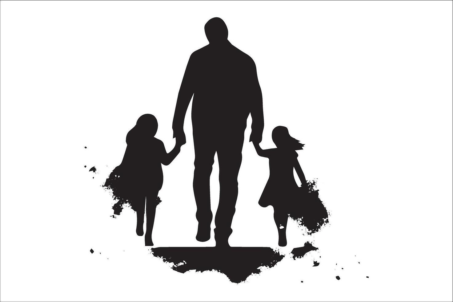 AI generated Happy Father Day Silhouette vector