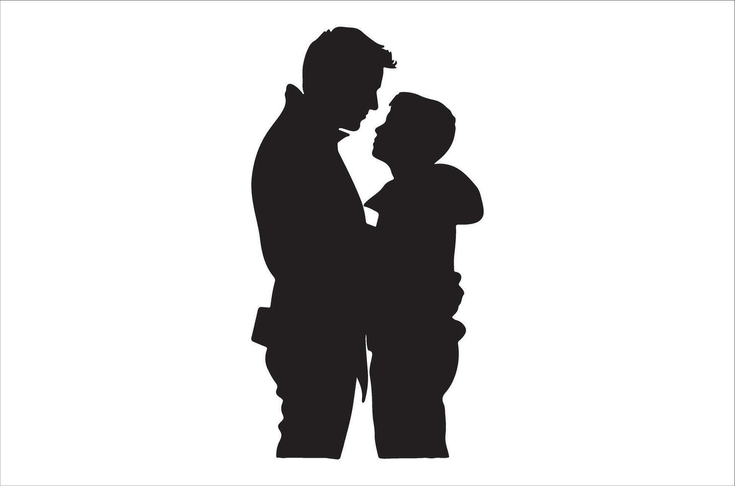 AI generated Happy Father Day Silhouette vector