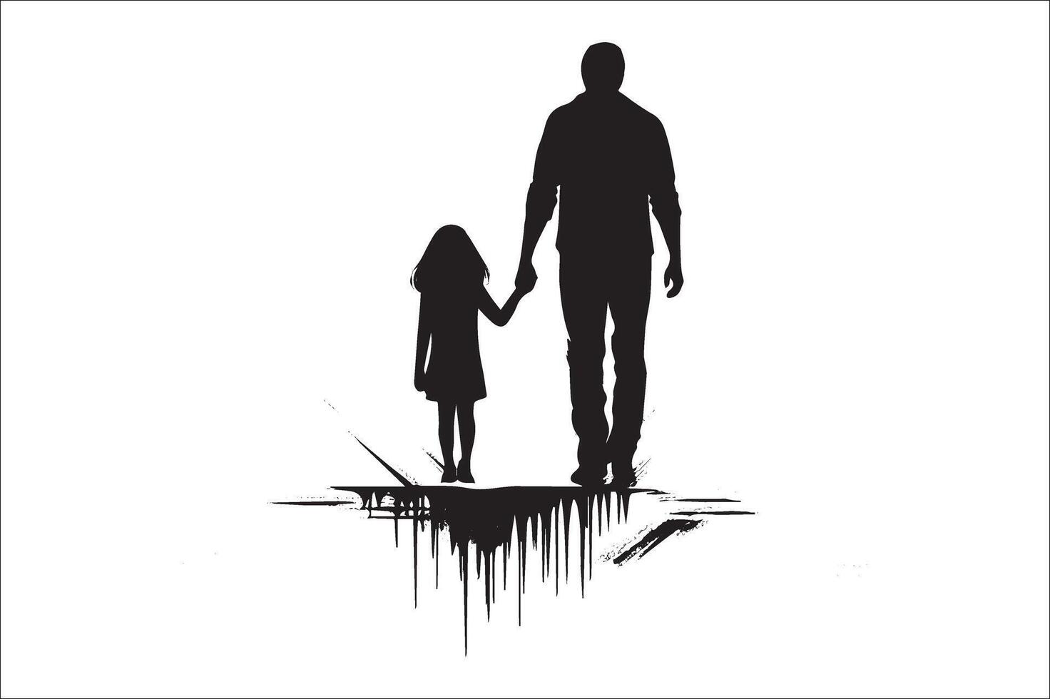AI generated Happy Father Day Silhouette vector
