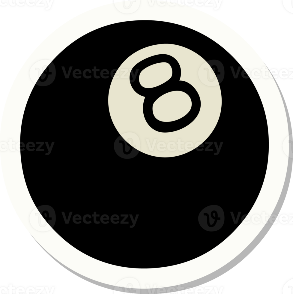 tattoo style sticker of a 8 ball png
