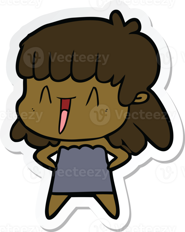 sticker of a cartoon woman png