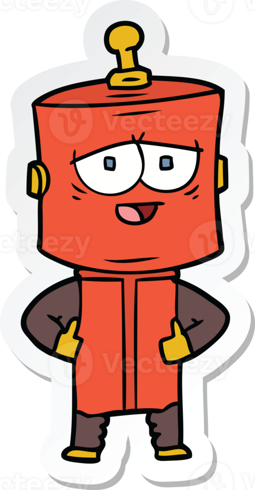 sticker of a cartoon robot png
