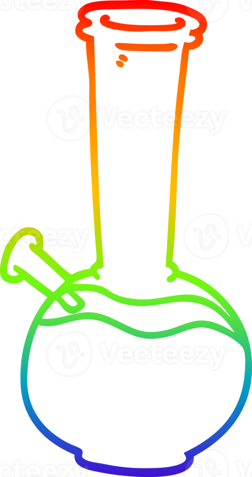rainbow gradient line drawing cartoon bong png