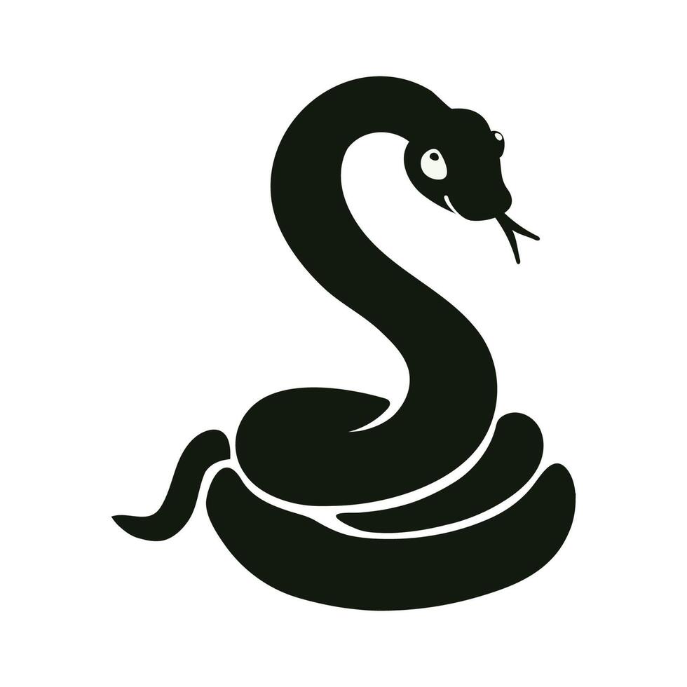 Snake Black Silhouete Illustration vector
