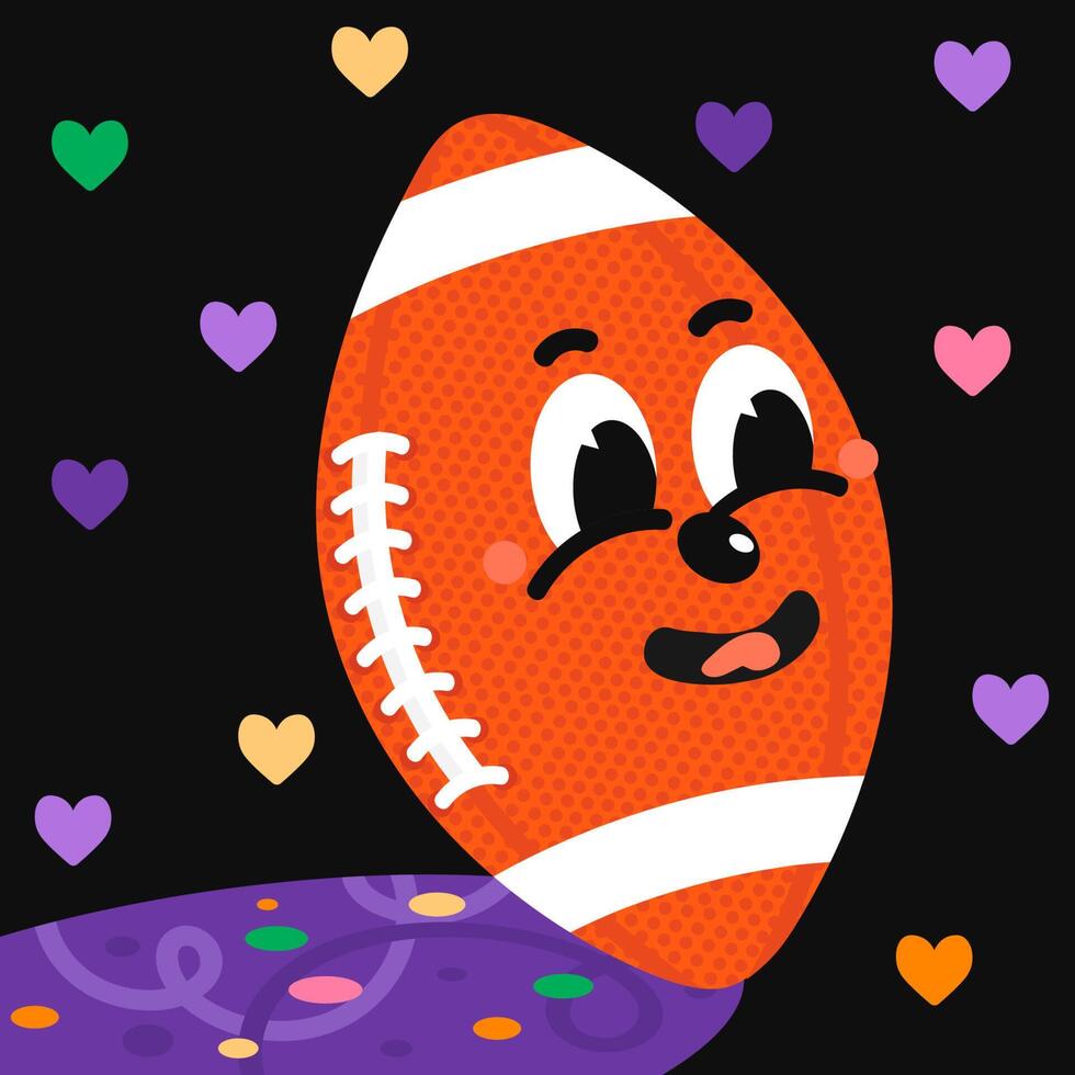 Colorful Illustration of Cartoon Character Rugby Ball vector