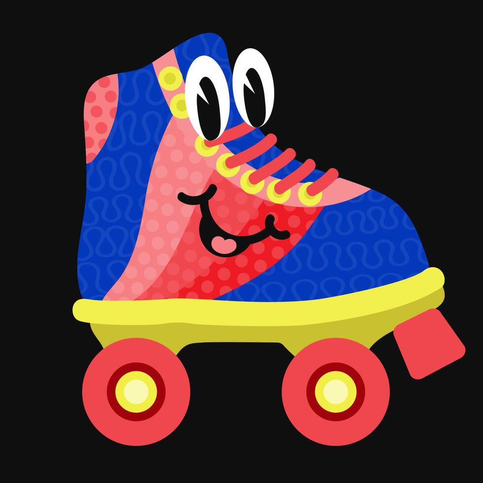 Vector colorful illustration of Roller with smiley face