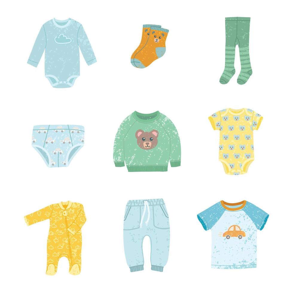 Baby Clothes Colorful Illustration vector