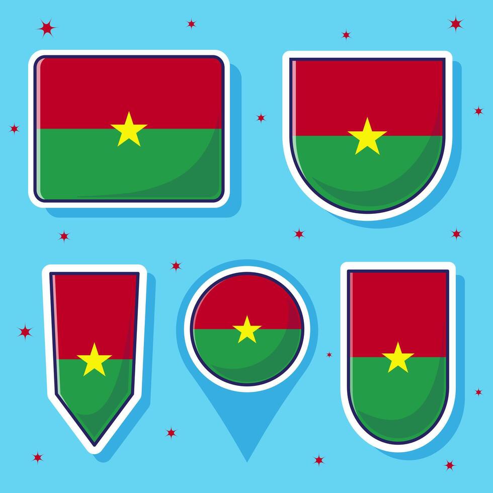 burkina faso nacional bandera dibujos animados vector ilustración icono mascota haz paquetes