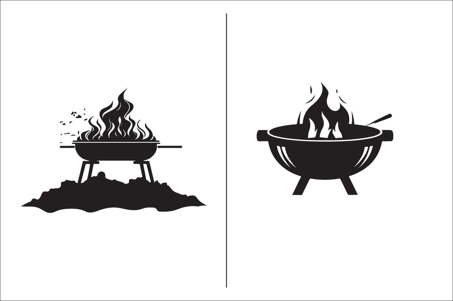 Bbq and grill related Silhouette Vector