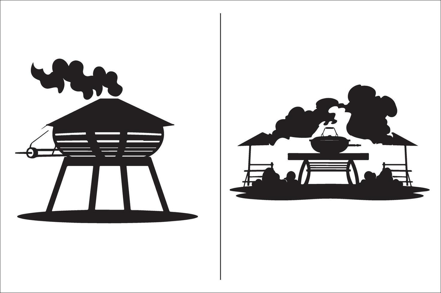 Bbq and grill related Silhouette Vector