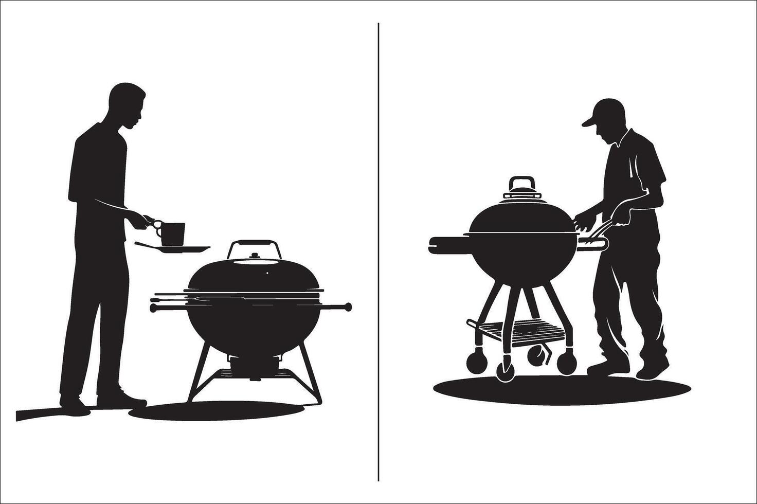 Bbq and grill related Silhouette Vector