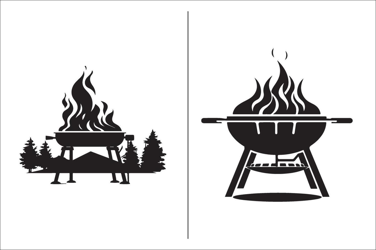 Bbq and grill related Silhouette Vector