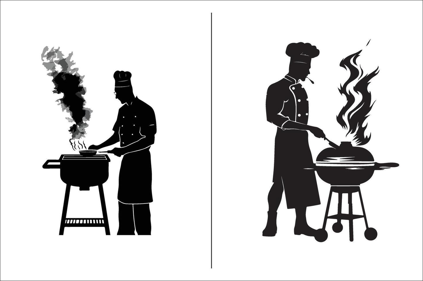 Bbq and grill related Silhouette Vector