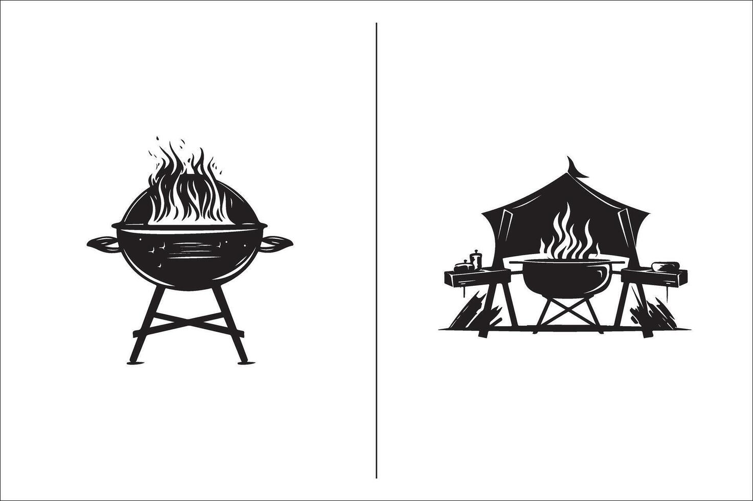 Bbq and grill related Silhouette Vector