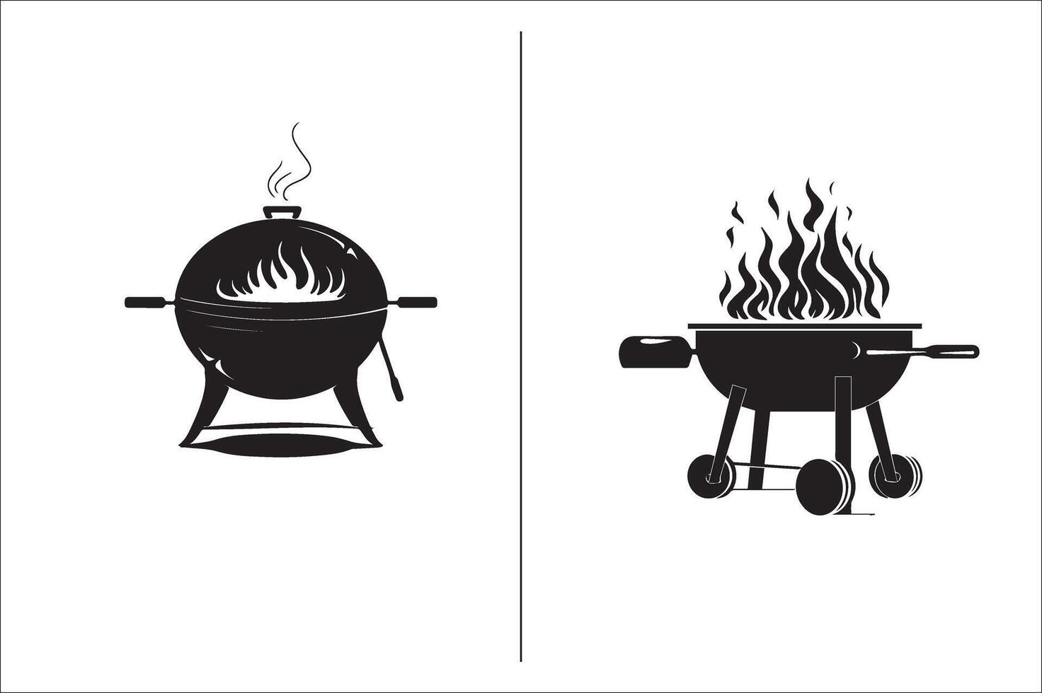 Bbq and grill related Silhouette Vector