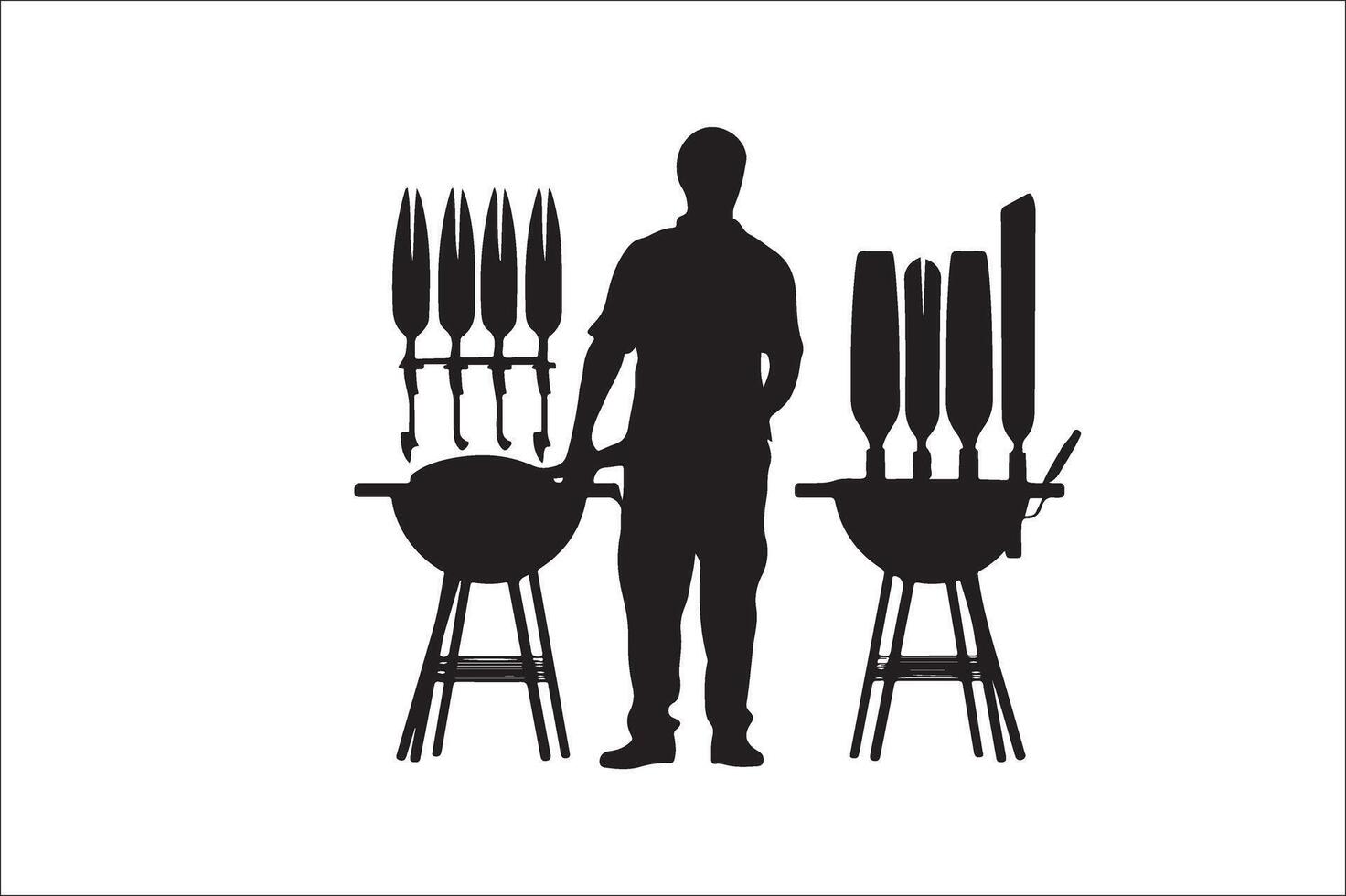 Bbq and grill related Silhouette Vector