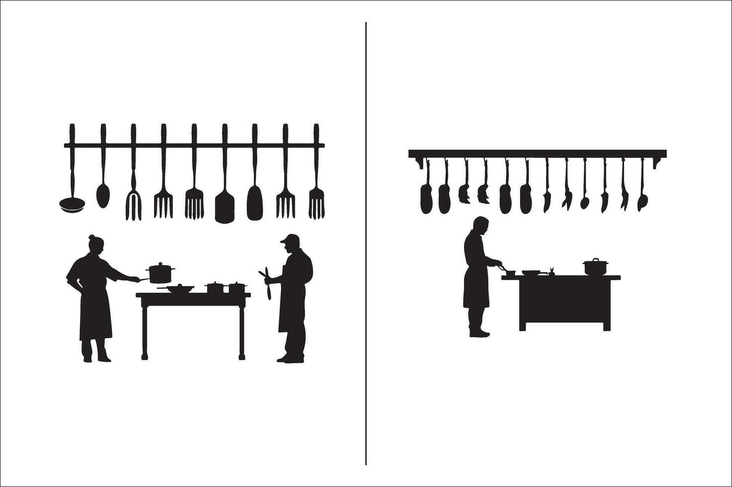 barbacoa y parrilla relacionado silueta vector