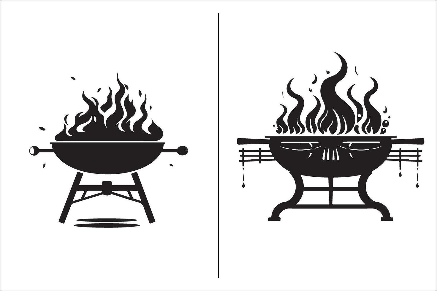 Bbq and grill related Silhouette Vector