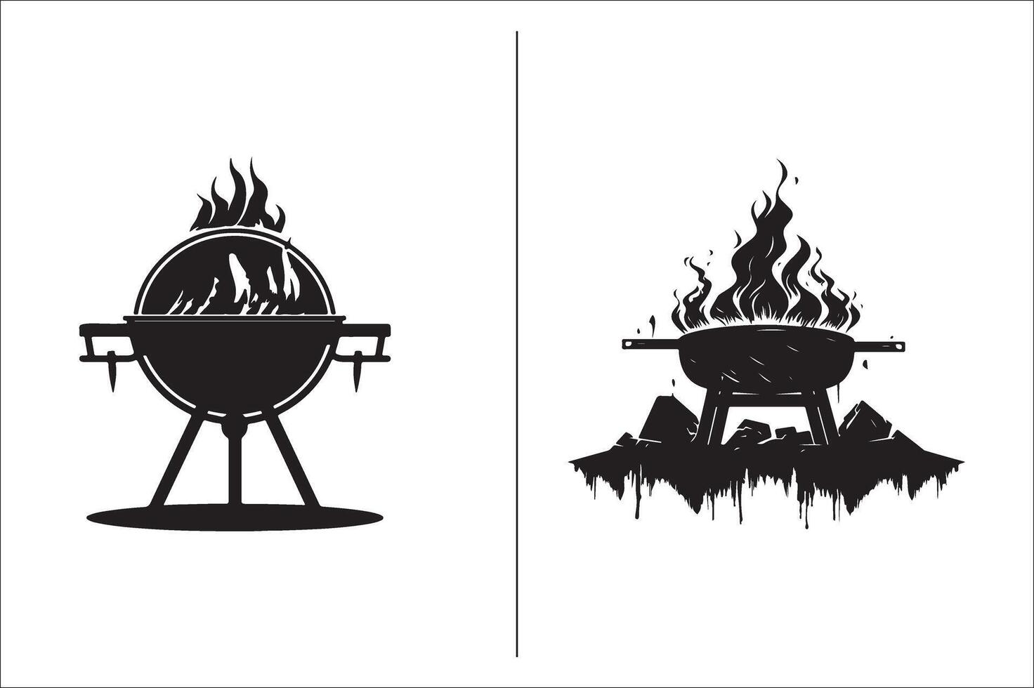 Bbq and grill related Silhouette Vector