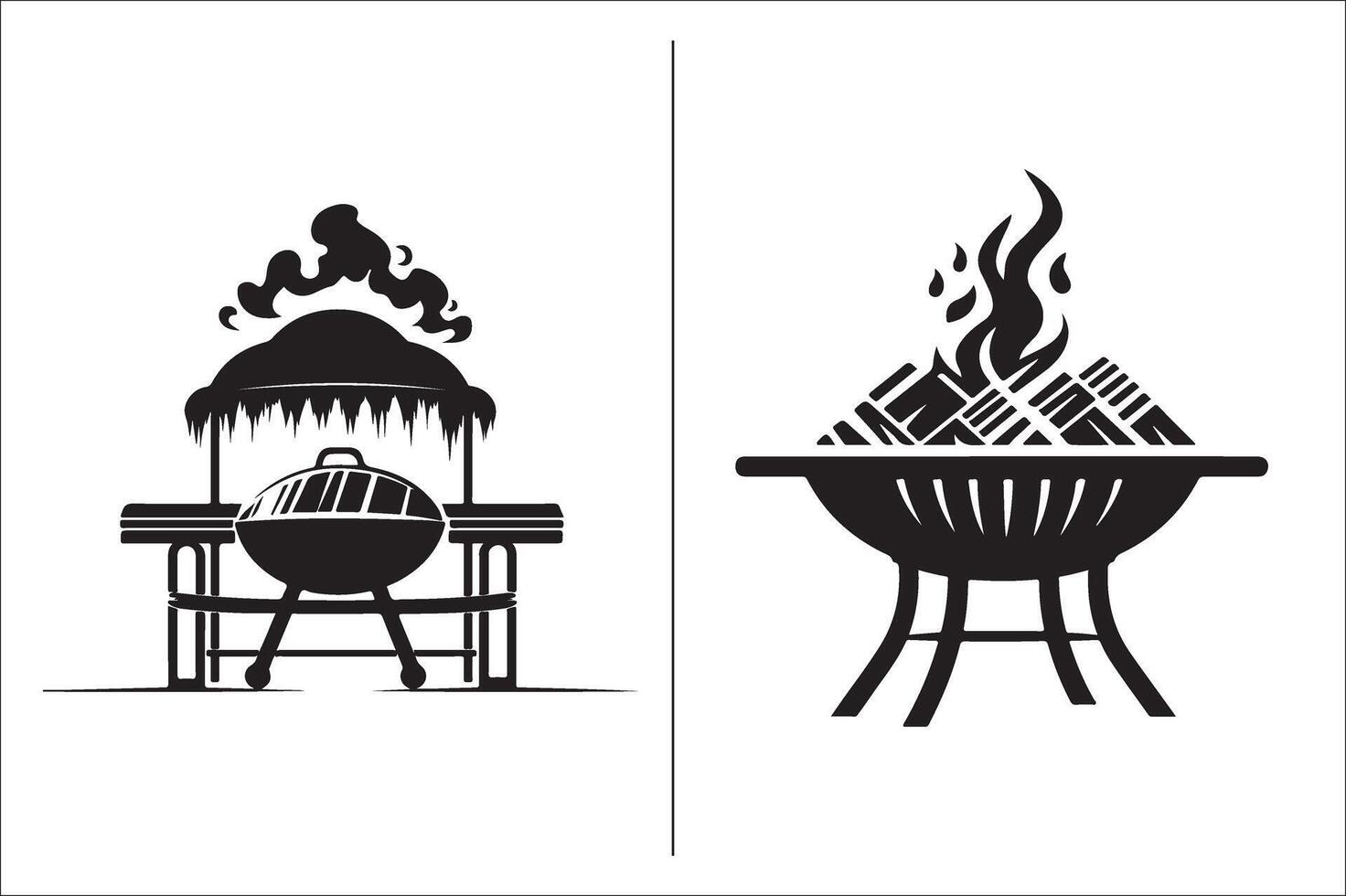 Bbq and grill related Silhouette Vector