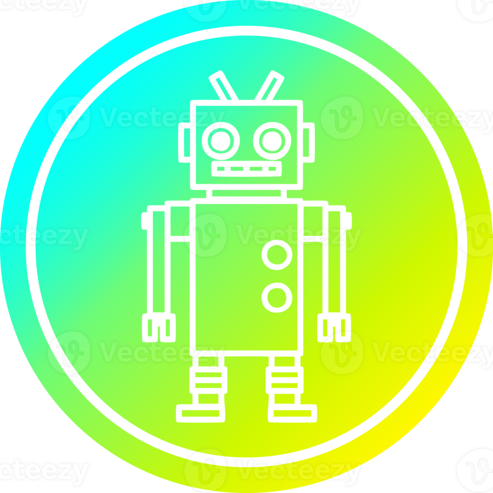 dancing robot circular in cold gradient spectrum png