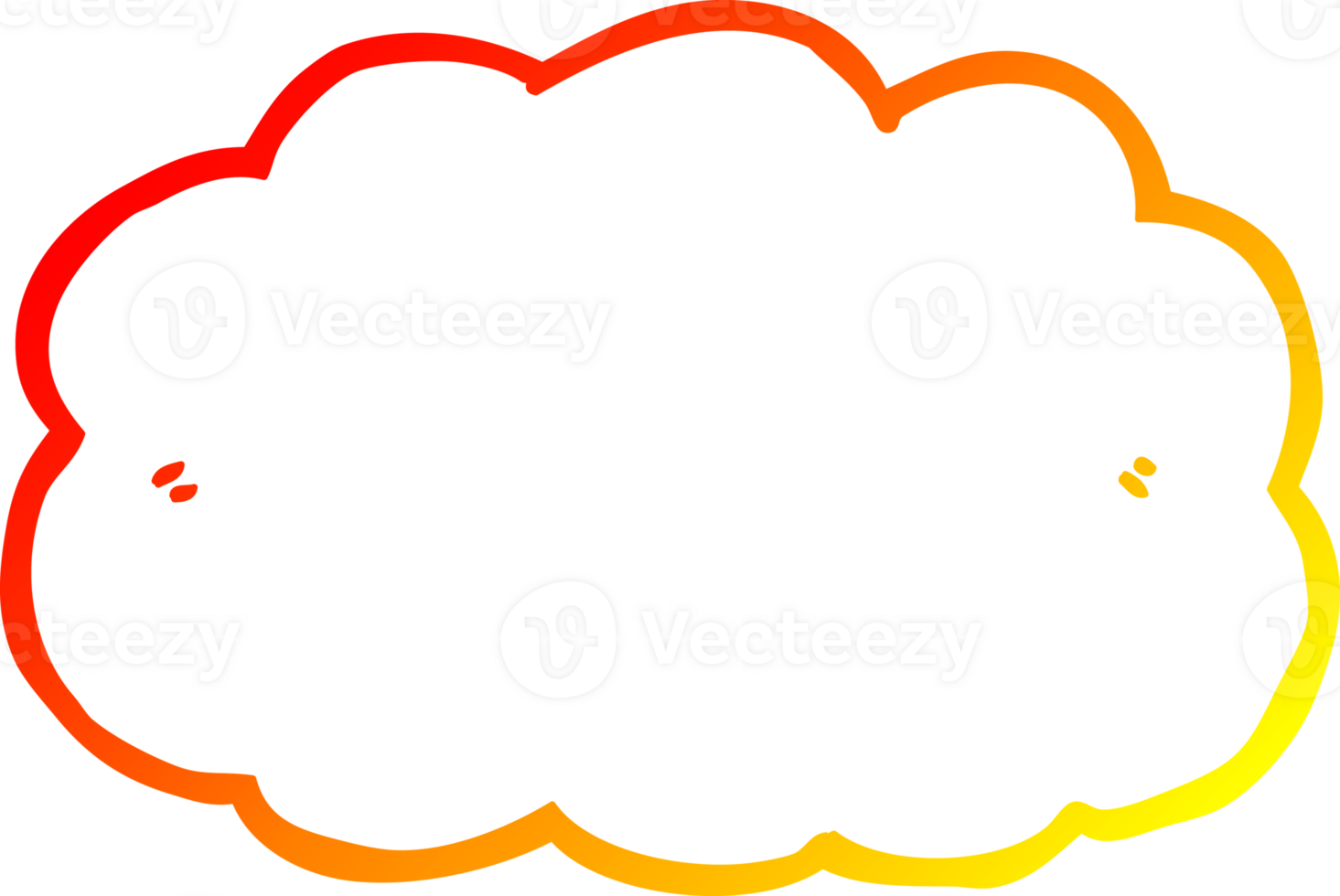warm gradient line drawing cartoon cloud png