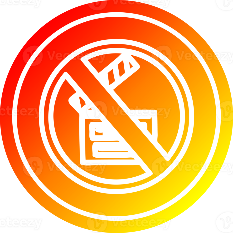 no filming circular in hot gradient spectrum png