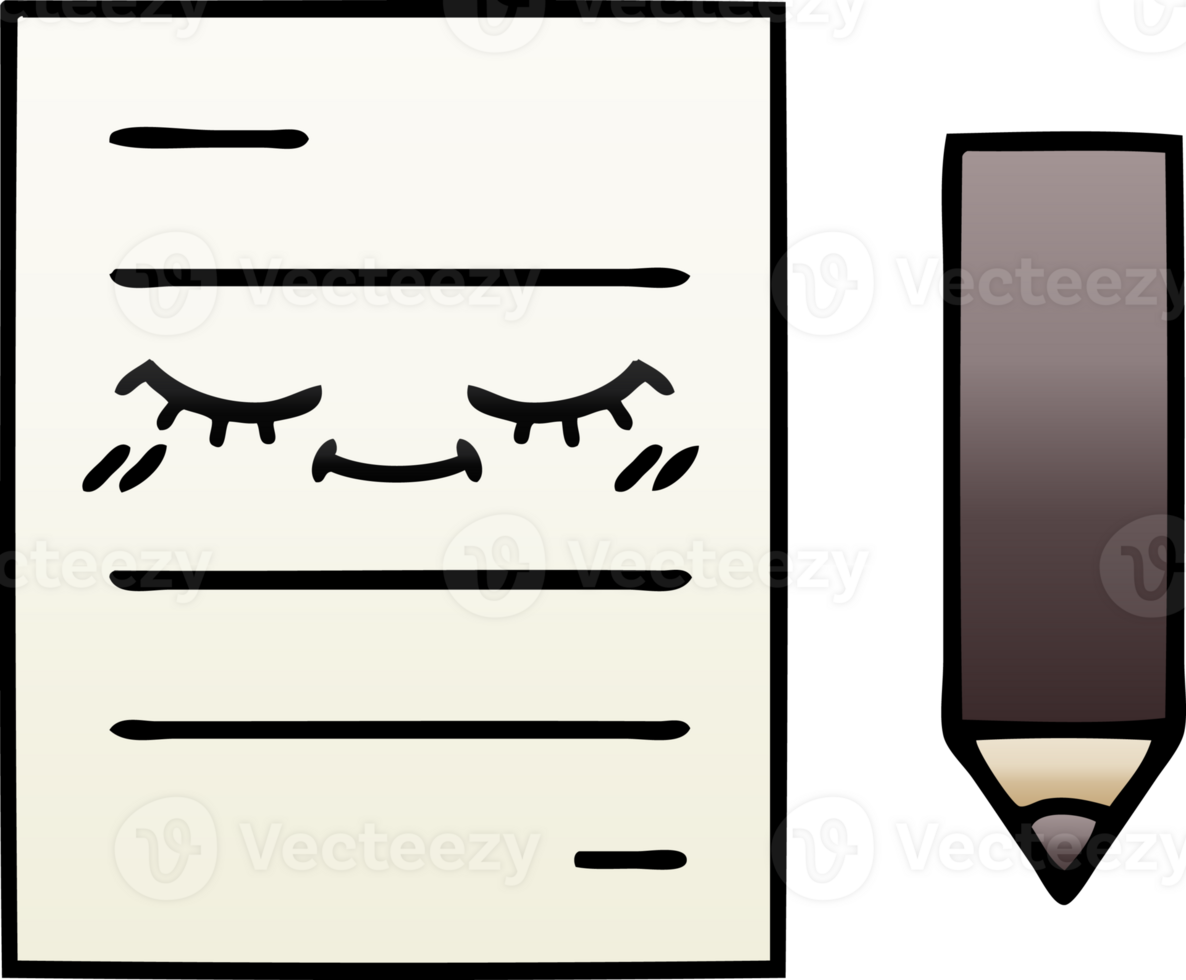 gradient shaded cartoon test paper png