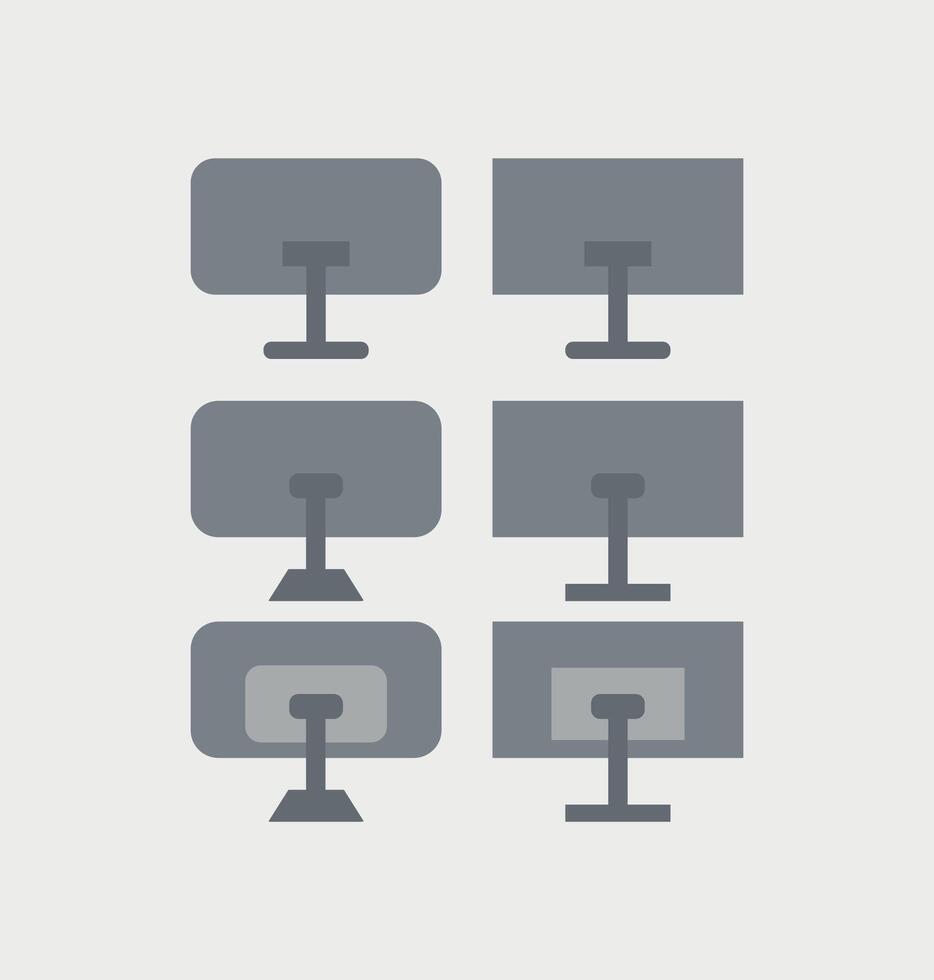 Realistic vector  monitor, vector office monitor  design.