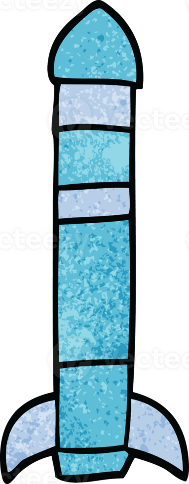 cartoon doodle tall rocket png