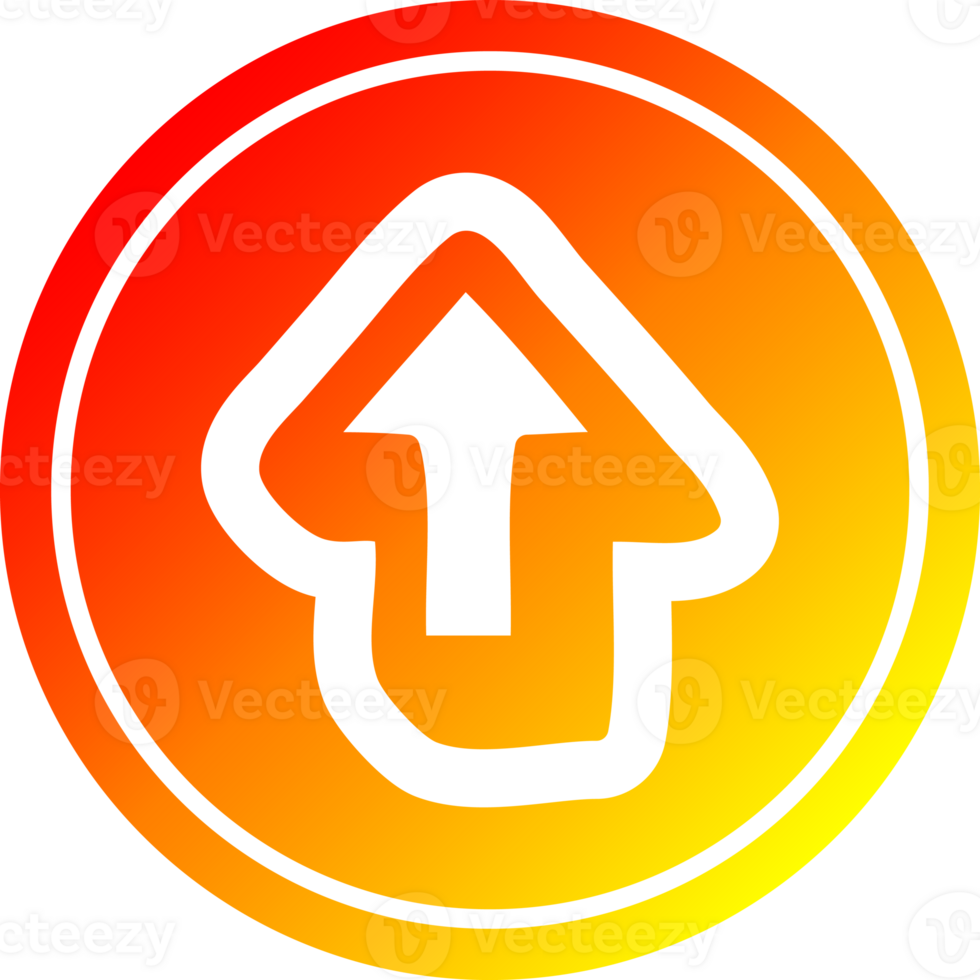 direction arrow circular in hot gradient spectrum png