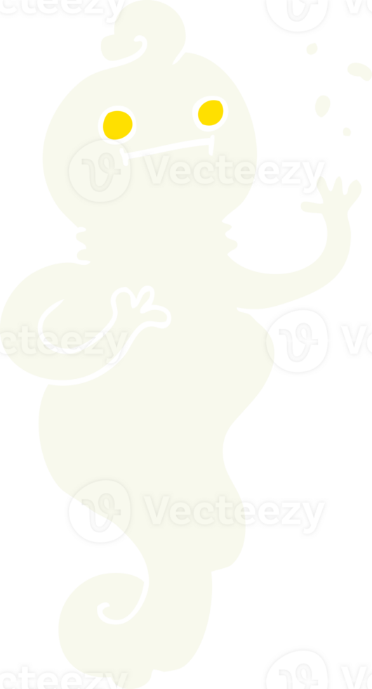 flat color illustration cartoon spooky ghost png