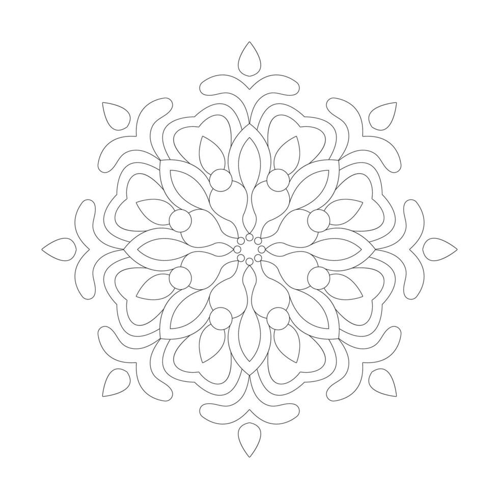 Mandala Simple Floral design Coloring book page vector file