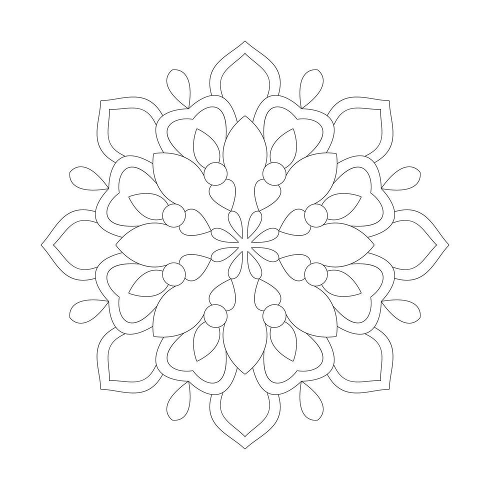 Mandala Simple design Flower Coloring book page vector file