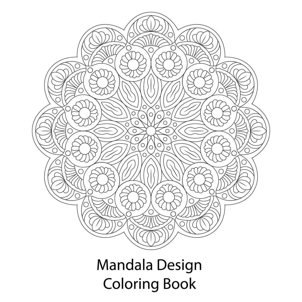Outline mandala for coloring book page vector design