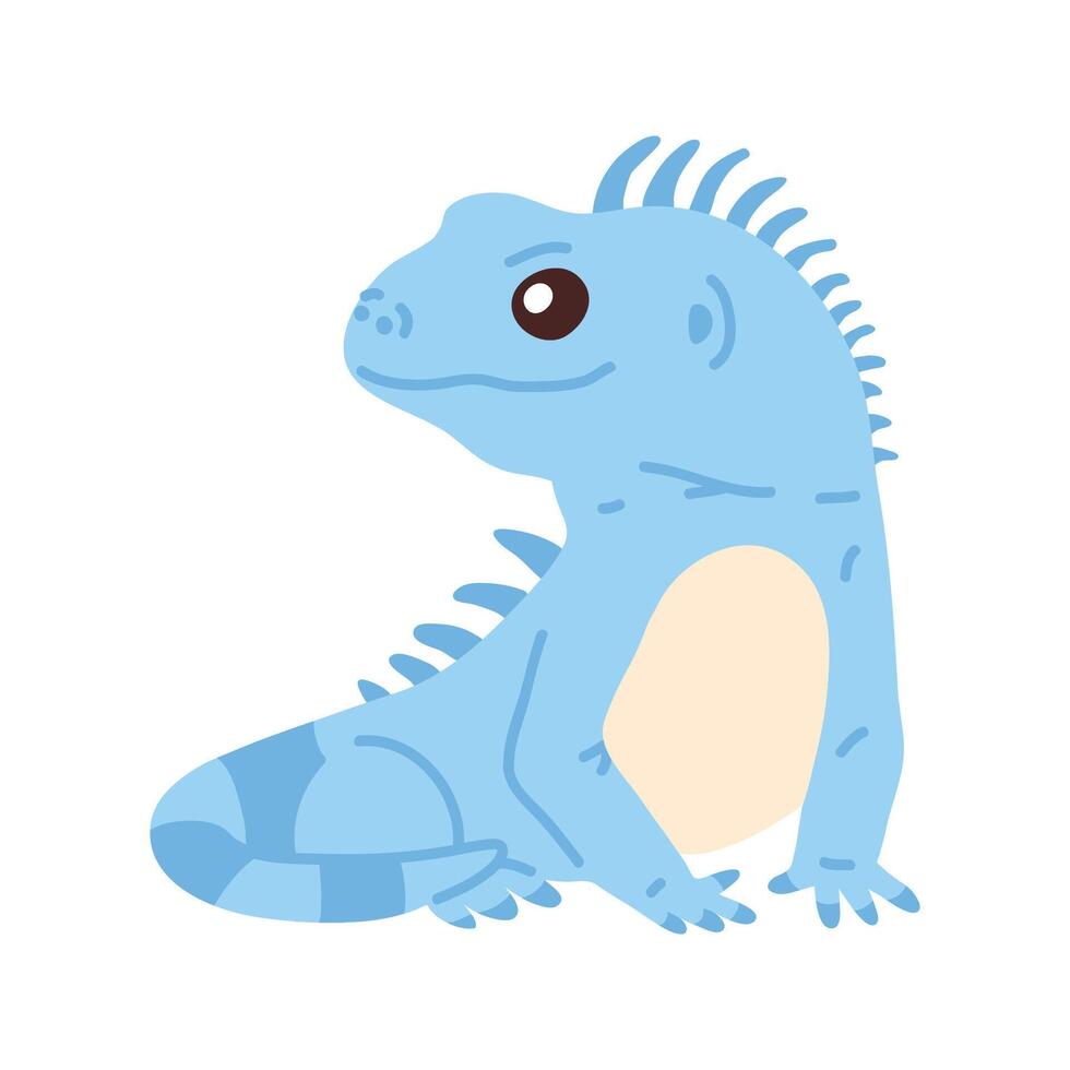 doodle baby iguana vector