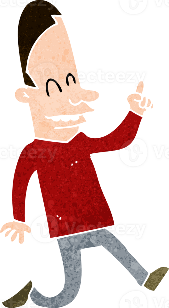 cartoon happy man pointing png