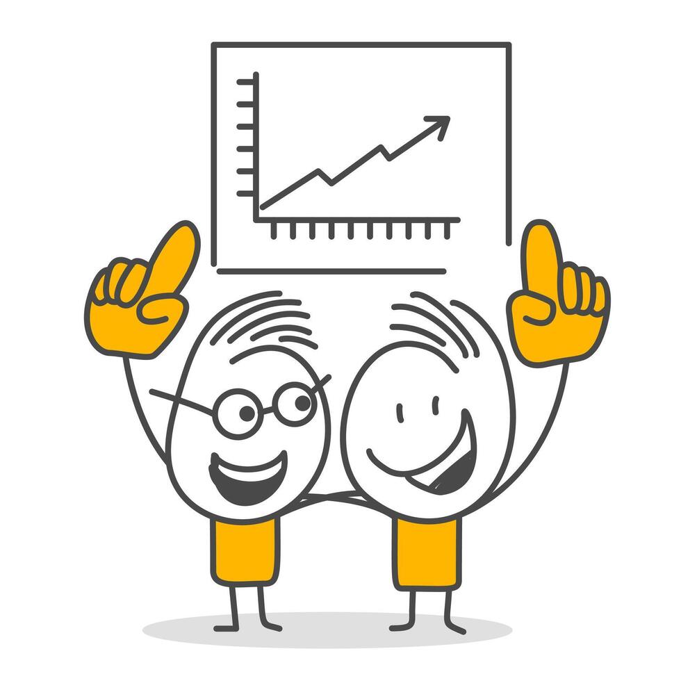 Stick figures. Office people. Hand drawn doodle line art cartoon design character. vector