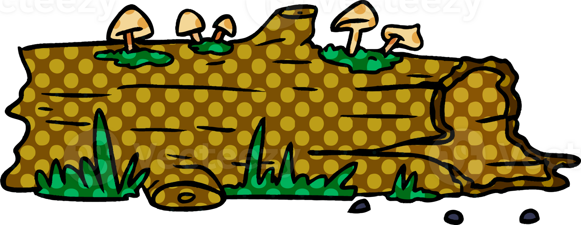 cartoon doodle of a tree log png