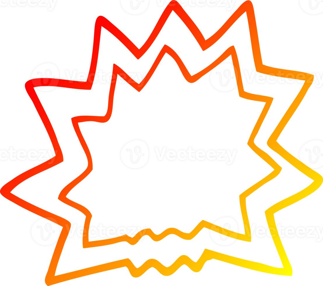 warm gradient line drawing cartoon of explosion png