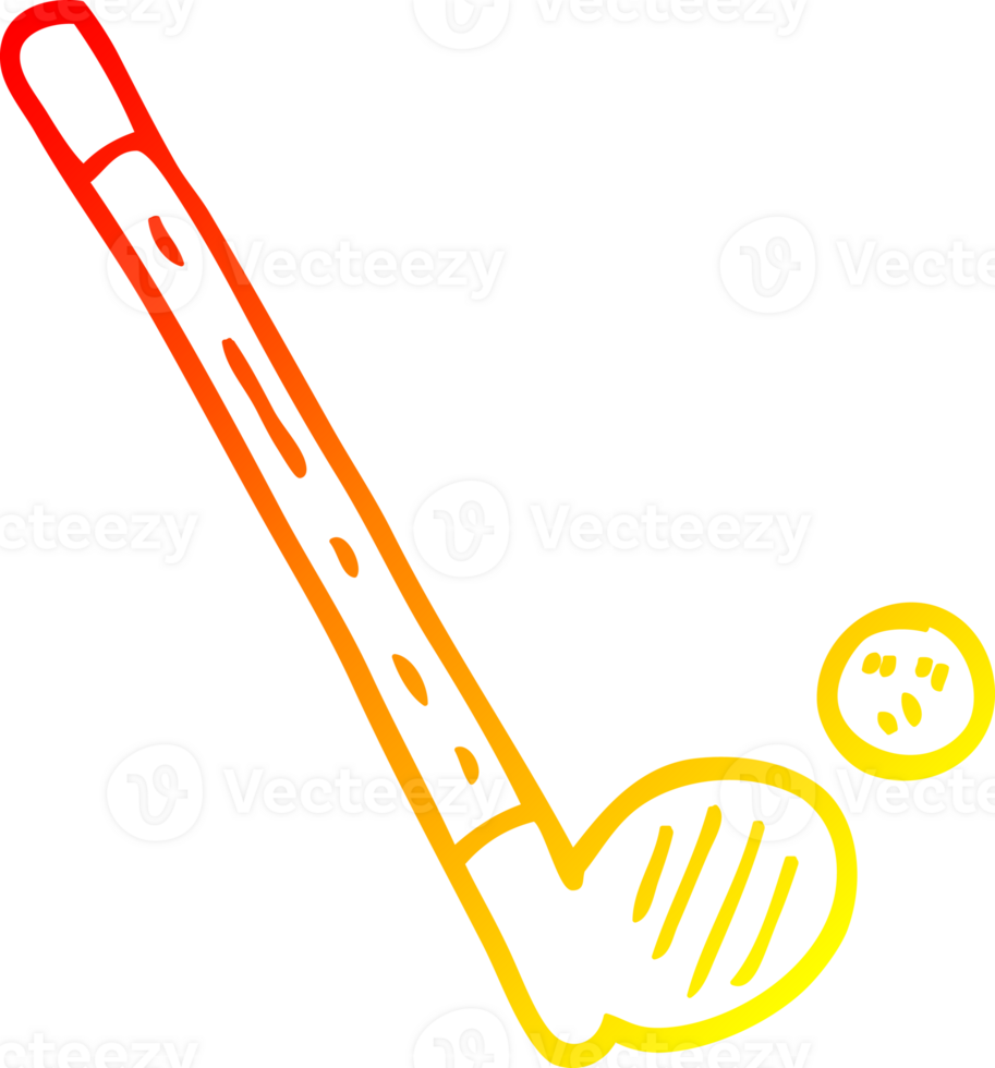 warm gradient line drawing cartoon golf club png