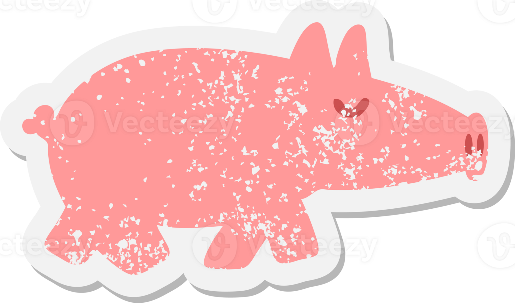 long snout pig grunge sticker png