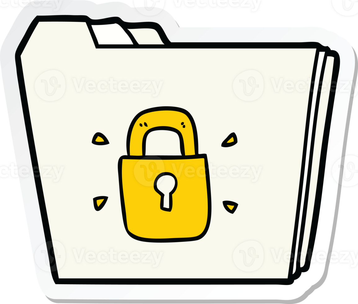 sticker of a cartoon locked files png