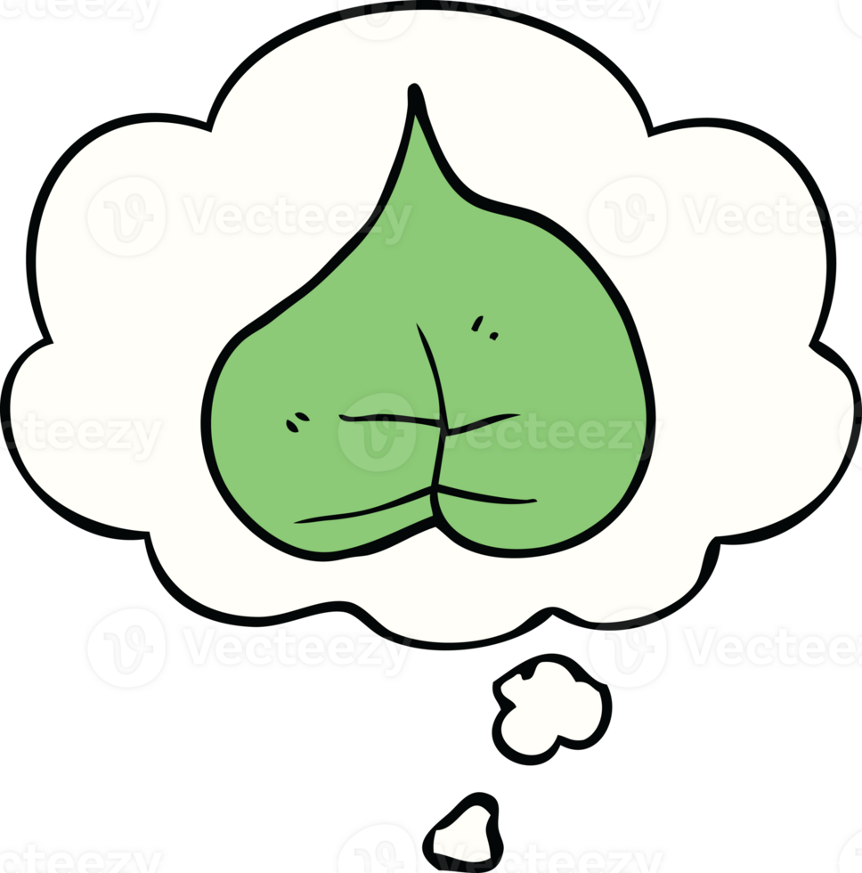 cartoon leaf and thought bubble png