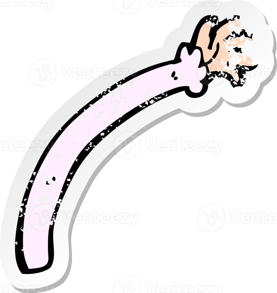 retro distressed sticker of a cartoon arm png